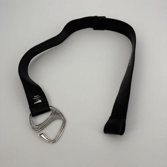 Express Black Leather Silver Chunky Belt One Size Fits Most Boho Classic Waist - Picture 6 of 9